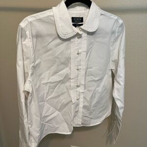 J.Crew White Button-Up Shirt cropped